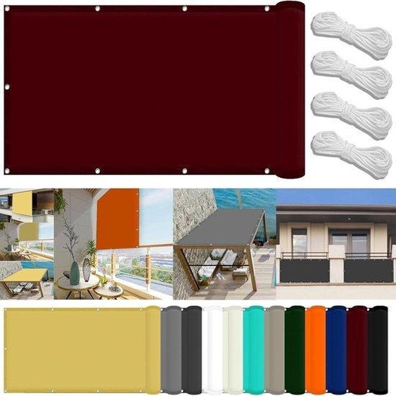 Toile dombrage pour terrasse - 2 x 2,4 m - Rouge vin - Polyester résistant à leau