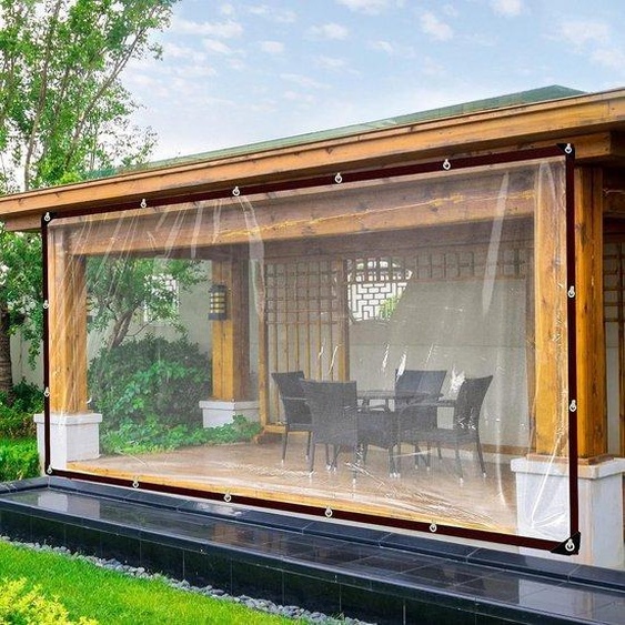 Toile en PVC transparente de 6 x 3 m, imperméable, enroulable
