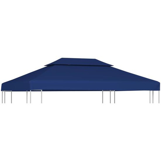 Toile supérieure de belvédère 2 niveaux 310 g/m² 4x3 m Bleu