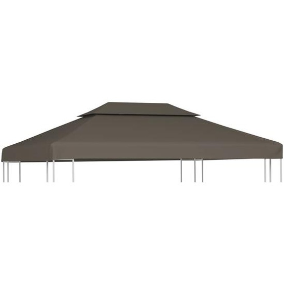 Toile supérieure de belvédère 2 niveaux 310 g/m² 4x3 m Taupe