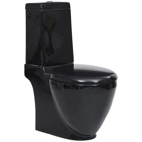 Toilette en céramique Ronde Écoulement deau au fond Noir