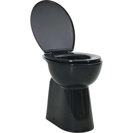 Toilette sans rebord 7 cm hauteur supplémentaire Abattant amorti Céramique Noir