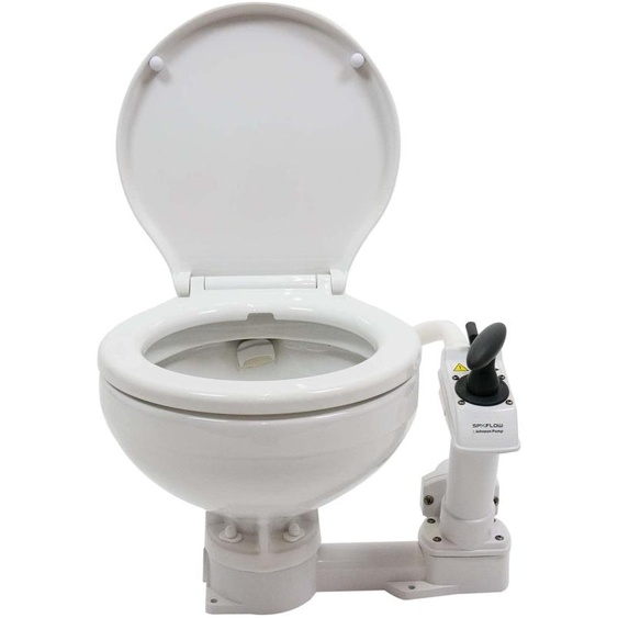 Toilettes avec lavabo en céramique et pompe manuelle, compactes, de couleur blanche