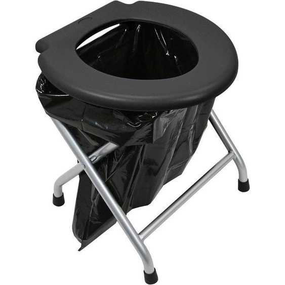 Toilettes en métal avec cadre noir