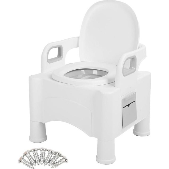 Toilettes mobiles de nuit, réglables en hauteur, toilettes portables pour femmes enceintes, pour adultes plus âgés, blanc