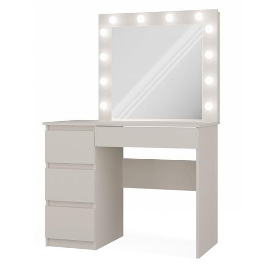 Toilettes TRISTON - cachemire, version gauche + miroir et éclairage LED
