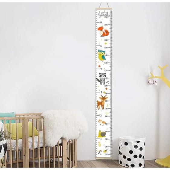 Toise de croissance pour enfant,Charte de croissance Motif Renard Dessin Animé,Tableau de Mesure de hauteur Règle de mur garçon