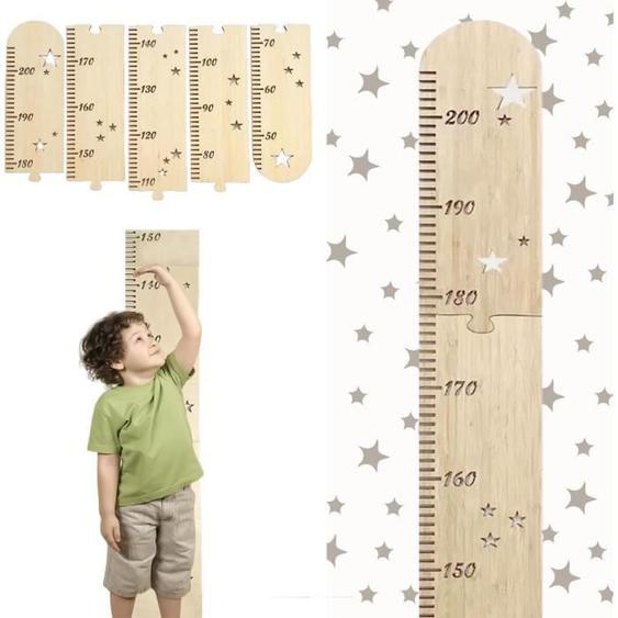 Toise en bois pour enfants - Puzzle naturel - Hauteur jusquà 200cm