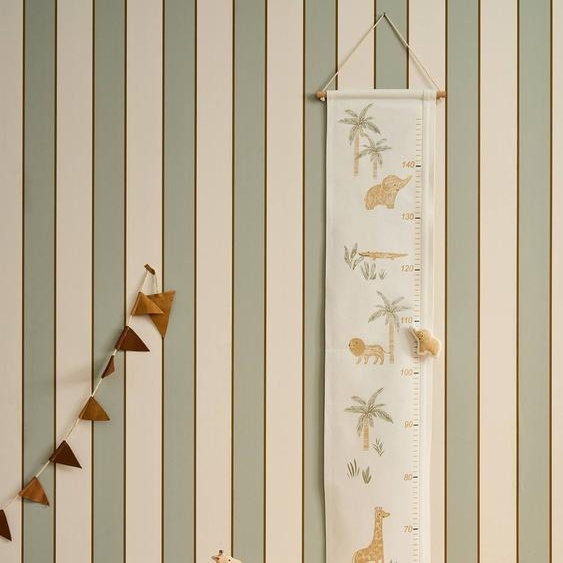 Toise enfant en coton motif animaux beige
