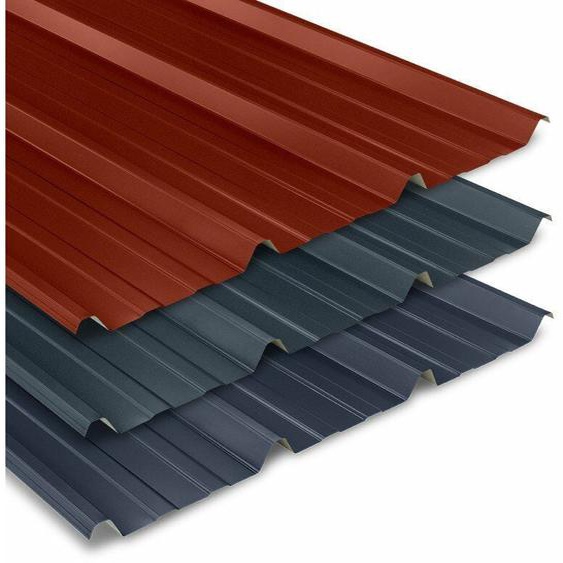 Tôle bac acier 0.50 mm couverture métallique 2100x1000 mm axel light® Coloris: Rouge Tuile ral 8012