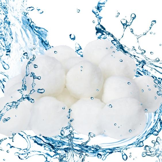 TolleTour 1400 g - Boules filtrantes lavables pour piscine, pompe de filtration - Blanc