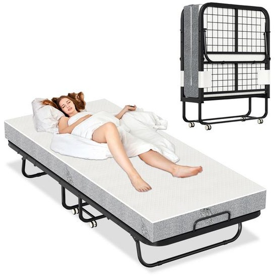 TolleTour 90x200cm pliable Lit dinvité pliable avec matelas jusquà 150kg, sur roulettes Design portable