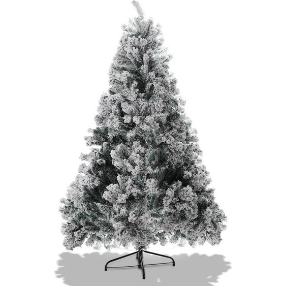 TolleTour Arbre de Noël Sapin avec support métallique pour décoration de Noël avec neige,Sapin de Noël 550 pointes aiguilles PVC, vert,150cm