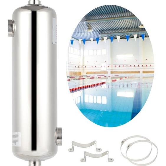 TolleTour Chauffage de piscine Chauffage de piscine SS304 Échangeur thermique pour piscine en acier inoxydable 60 kW