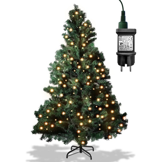 TolleTour Sapin de Noël artificiel avec éclairage ,Sapin LED pour décoration de Noël, résistant au feu,Sapin de Noël 1200 pointes aiguilles PVC, vert,210cm