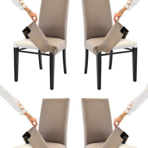 Tommychairs - Set 4 chaises avec Housse Amovible Jazz, Structure en hêtre Aniline Noire, Dossier recouvert en Tissu marmotte