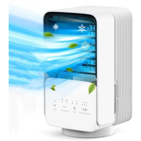 Tonchean - Climatiseur mobile silencieux,Climatiseur Portable, 4 en 1 Refroidisseur dair, 700ML Climatiseur Mobile Silencieux, 120°Oscilación, 3