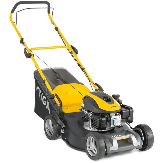 Tondeuse à gazon de 46 cm, moteur de 139 cm³, bac de ramassage de 60 litres, fonction mulching