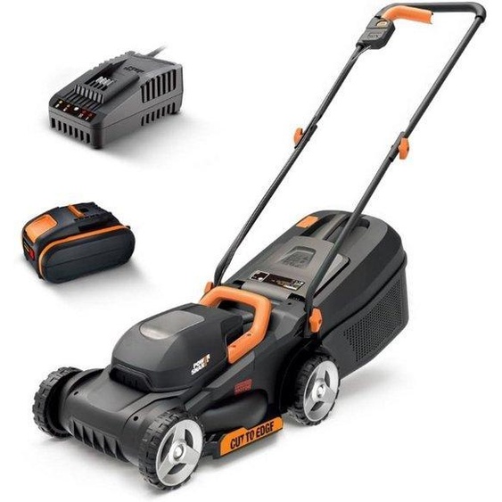 Tondeuse à gazon électrique avec moteur sans balais puissant - Lame de 30 cm - 3 hauteurs de coupe réglables - Batterie lithium-ion de 4 000 mAh - Chargeur - 20 V - Noir