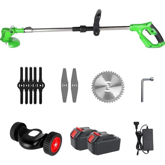 Tondeuse à gazon électrique, design sans fil, puissance élevée, 2 batteries Vert, EU