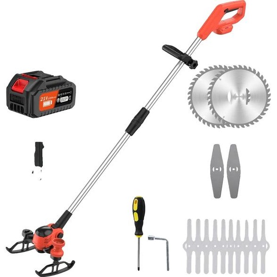 Tondeuse à gazon électrique sans fil, puissance 850W, options de lames polyvalentes, orange 1