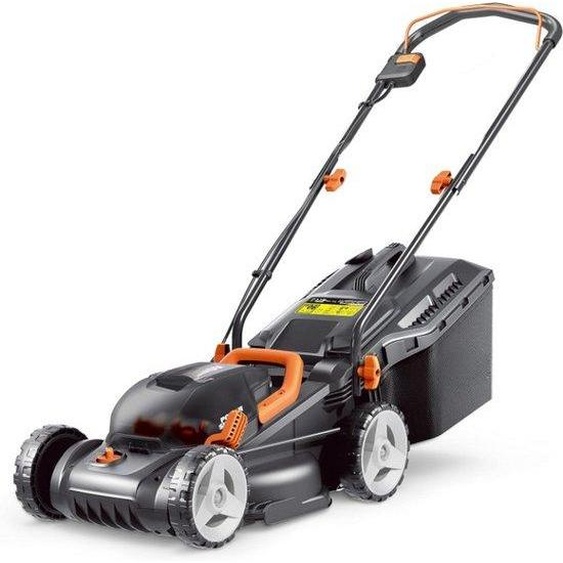 Tondeuse à gazon, largeur 34 cm, 40 V, 2 batteries de 4 Ah, noire