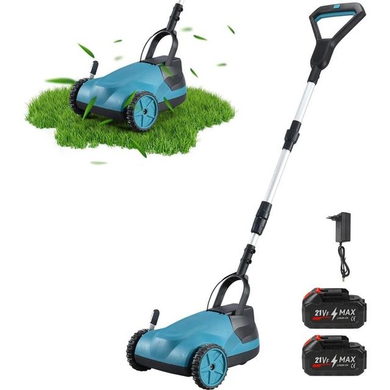 Tondeuse à gazon, moteur sans brosse, fonctionnement sans fil, 2 batteries, EU