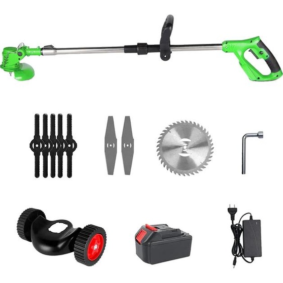 Tondeuse à gazon sans fil, design léger, options de lames polyvalentes, batterie verte 1