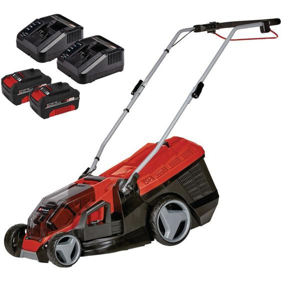 Tondeuse à gazon sans fil ge-cm 36/36 Li Power X-Change (36V, largeur de coupe 36cm, Bac 40L) Livré avec 2 Batteries 4,0Ah et 2 Chargeurs - Einhell