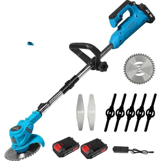 Tondeuse à gazon, sans fil, moteur sans balai, batteries bleues 2, EU