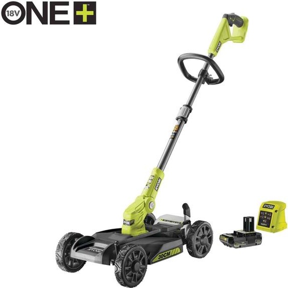 Tondeuse à gazon sans fil RYOBI RY18LMC30A-120 18 V 2 Ah, coupe-bordures sans fil, coupe-bordures, tondeuse à gazon urbaine, largeur de coupe 30 cm
