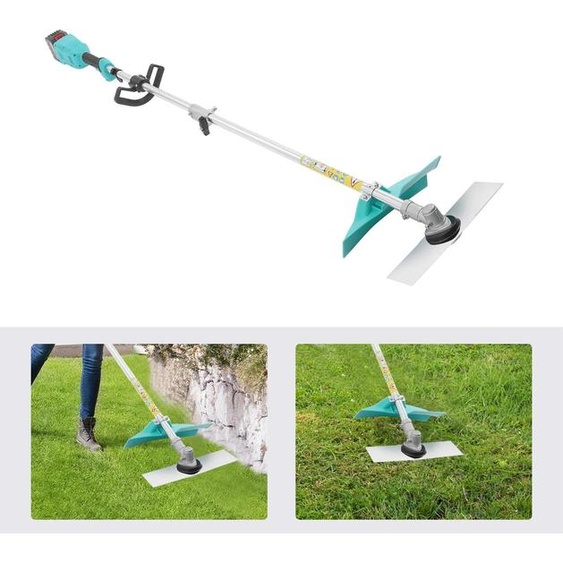 Tondeuse à gazon - Tondeuse à gazon électrique à batterie - Puissance 1300 W - Batterie lithium 24 V 6 Ah - Avec roues - Poignée ergonomique - Vert