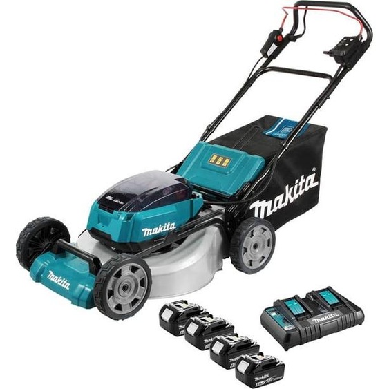 Tondeuse auto-tractée 36V 36V (2X18V LXT) - MAKITA - avec 4 batteries 18V 5.0Ah - DLM532PT4