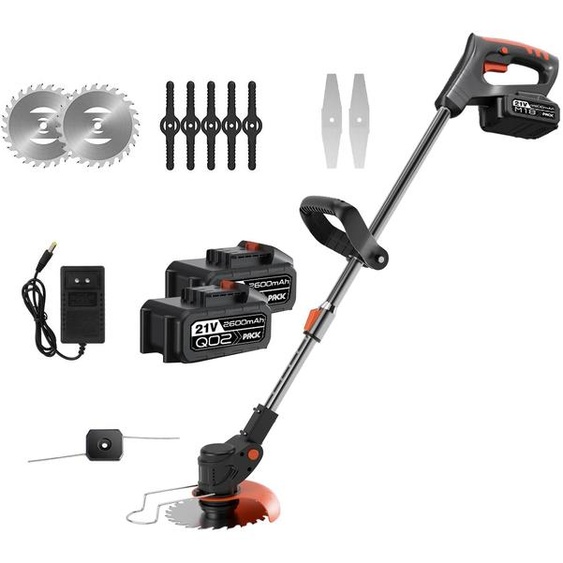 Tondeuse électrique sans fil - 500 W - Moteur sans balais - Auto-propulsée - 2 batteries incluses