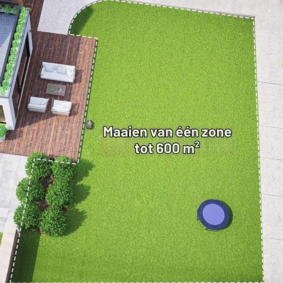Tondeuse robotisée sans fil avec intelligence artificielle et vision – Portée de 600 m² – Batterie 20 V – Acier allié et plastique – Idéale pour les pelouses complexes