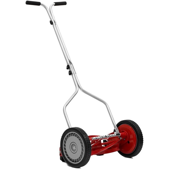 Tondeuse rotative de 14 pouces, avec 5 lames, tondeuse à main, de couleur rouge