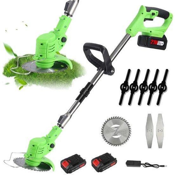 Tondeuses à gazon électriques à batterie - Coupe-bordures - Fil auto-coupant - Vert
