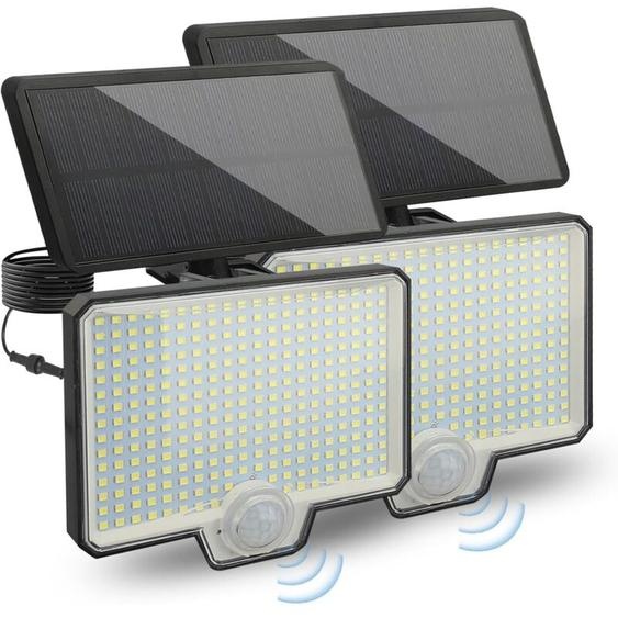 Tonysa 2 Lampes Solaires Exterieures Jardin 294 Led avec Détecteur De Mouvement, Lampe Solaire Exterieur Avec Batterie Étanche Ip65 De 1800 Mah,
