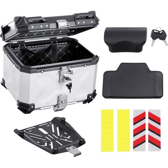 Top Case valise moto universelle - 45L sac moto - Topbox en aluminium