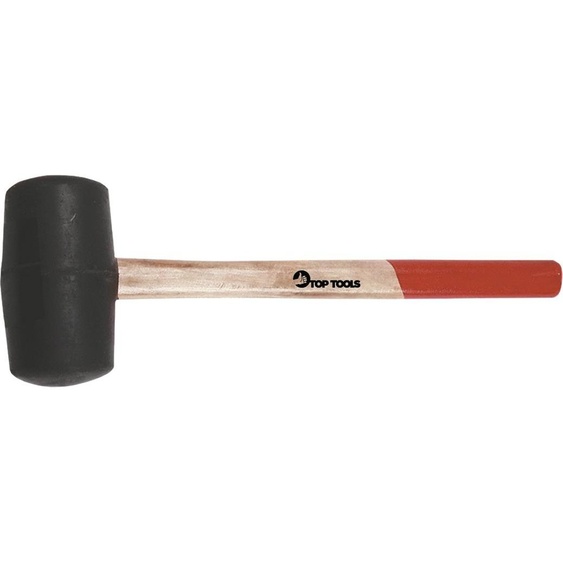 Top Tools Marteau en caoutchouc 60mm/400 g, manche en bois