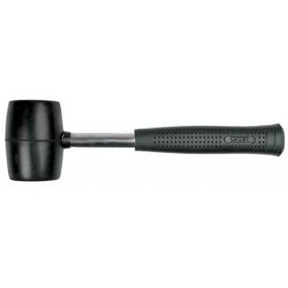 TOPEX Marteau caoutchouc Ø 65 mm, 450 g, manche métal - tube profilé trempé, poignée caoutchoutée, (LxH) 325 x 96 mm