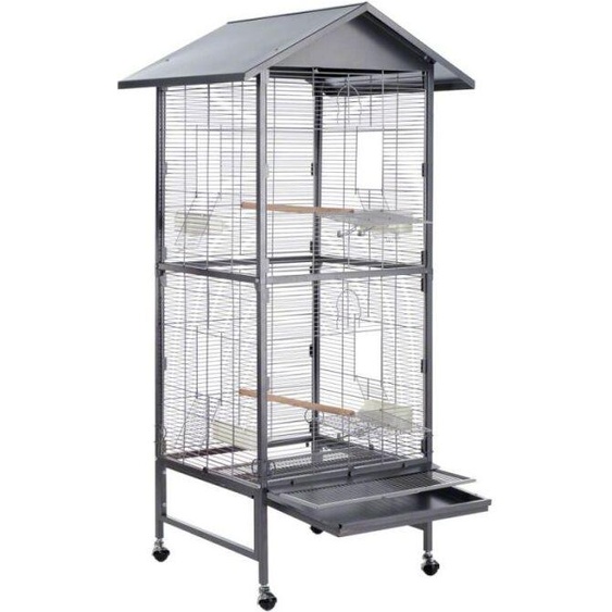 Topmast Zimmervoliere PARADISO Anthrazit 60 x 60 x 168 cm