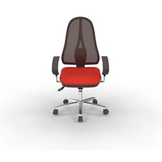 Topstar Siège bureau OPEN POINT DELUXE Tissu Rouge Maille Noir Hauteur réglable - Accoudoir Roulette