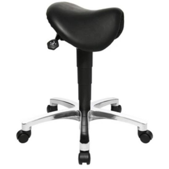 Tabouret Bonanza, cuir véritable, noir