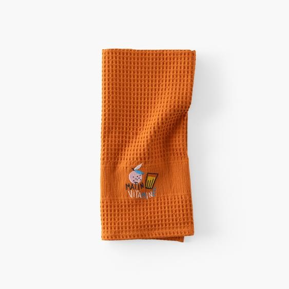 Torchon coton nid dabeille Tcafé rouille