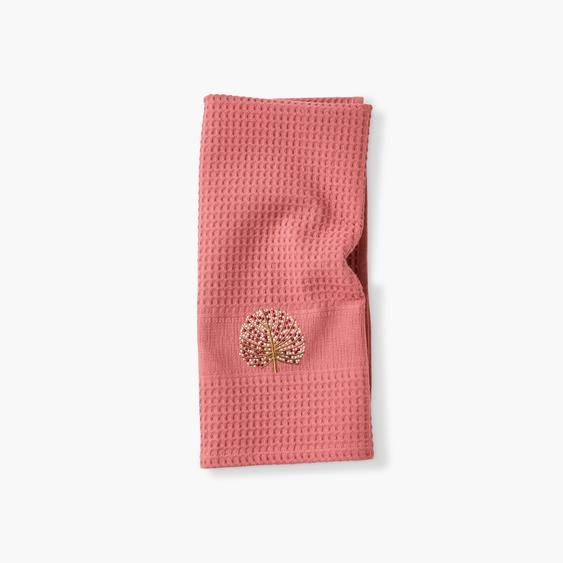 Torchon coton nid dabeille Volupté bois de rose