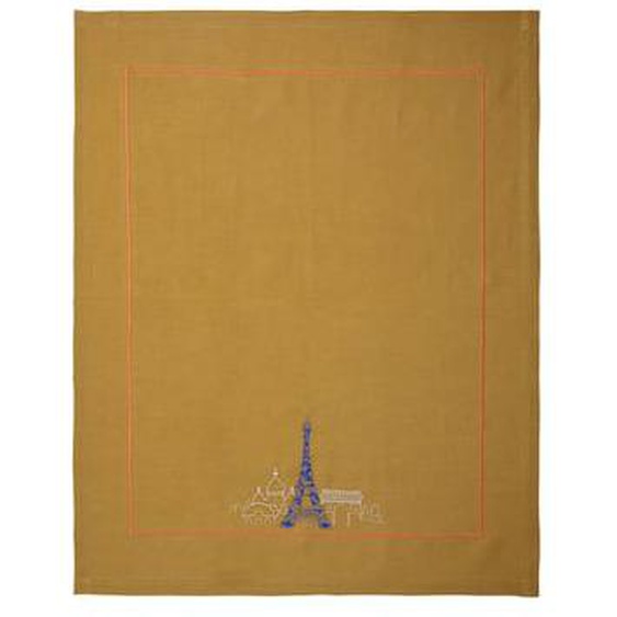 Torchon en lin marron, élégante