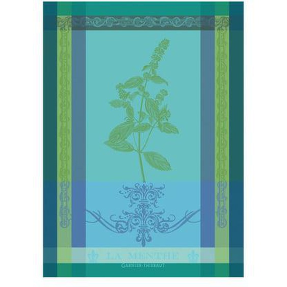 Torchon pur coton Brin de menthe chlorophylle