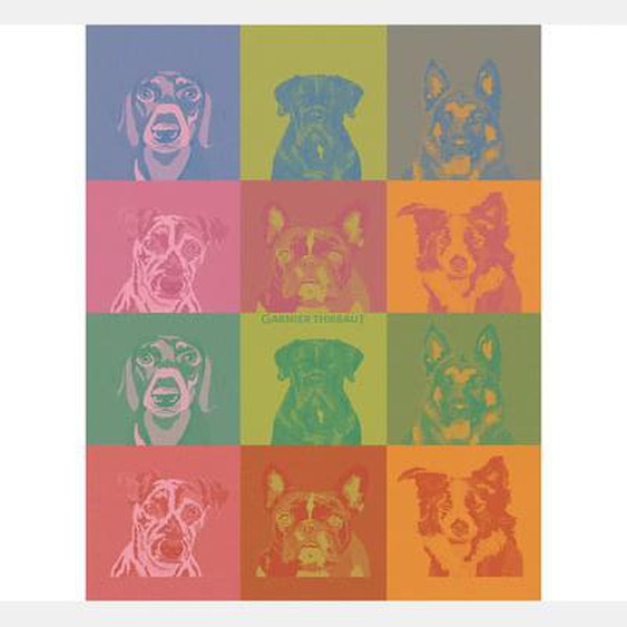 Torchon pur coton Chiens pop