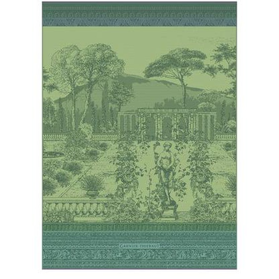 Torchon pur coton Jardin spirituel vert